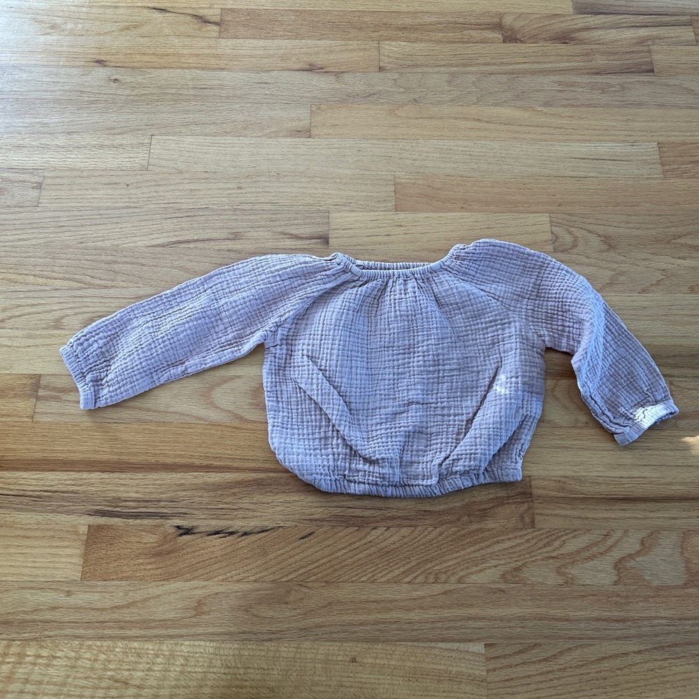 Kids Pink Muslin Long Sleeve Top